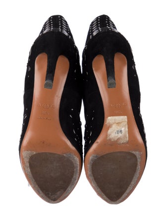 Alaïa Suede Studded Accents Combat Boots