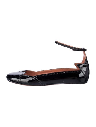 Alaïa Patent Leather Lasercut Accents Ballet Flats