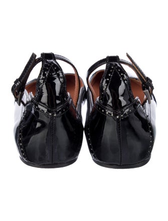 Alaïa Patent Leather Lasercut Accents Ballet Flats
