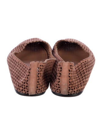 Alaïa Leather Cutout Accent Ballet Flats