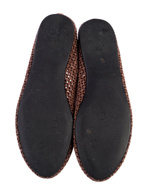 Alaïa Leather Cutout Accent Ballet Flats