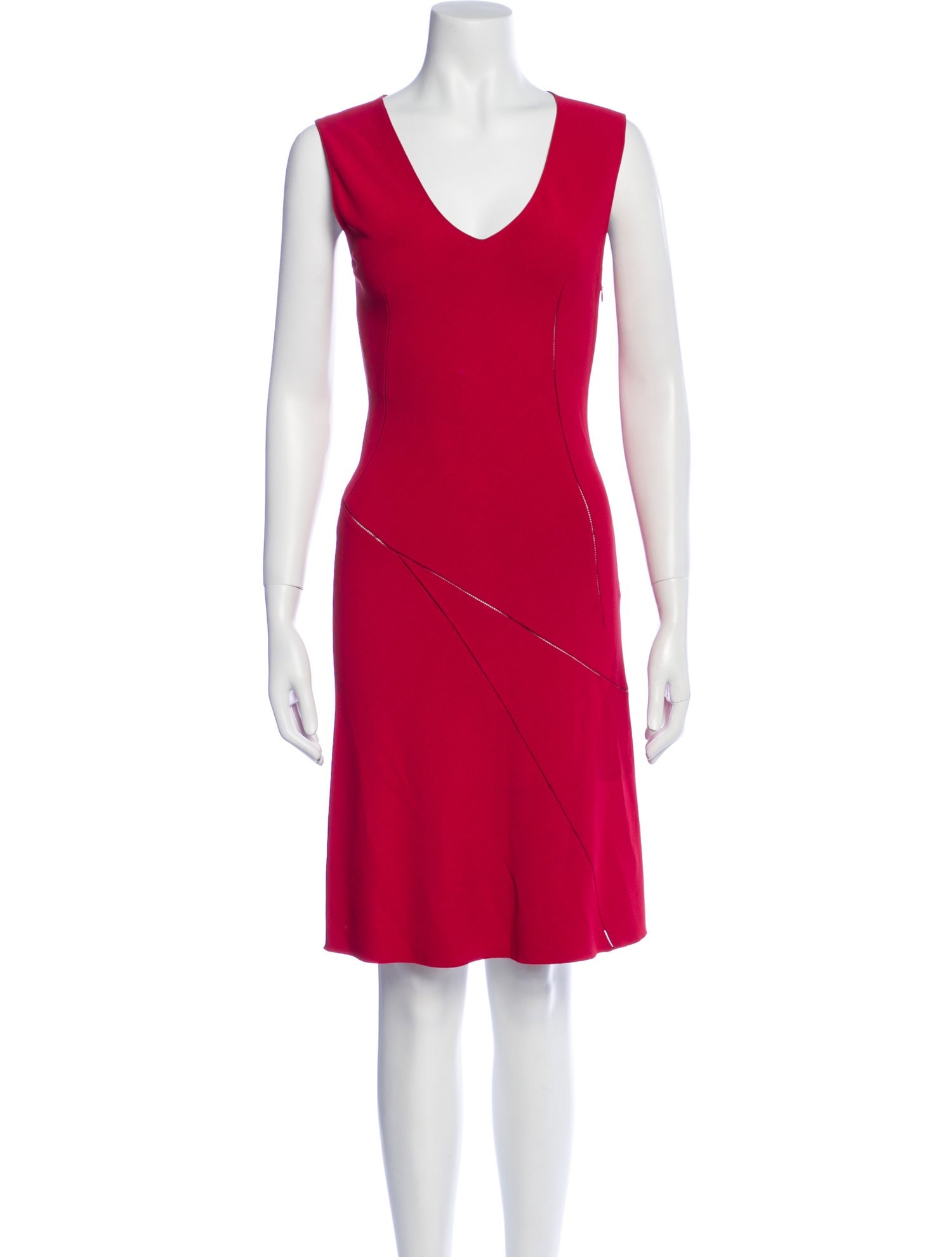 Alaïa V-Neck Knee-Length Dress