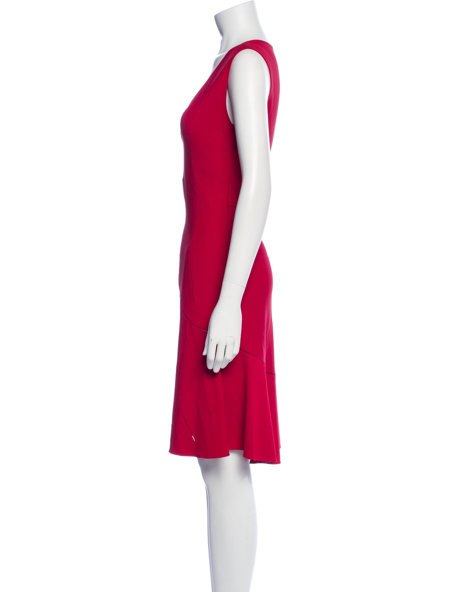Alaïa V-Neck Knee-Length Dress