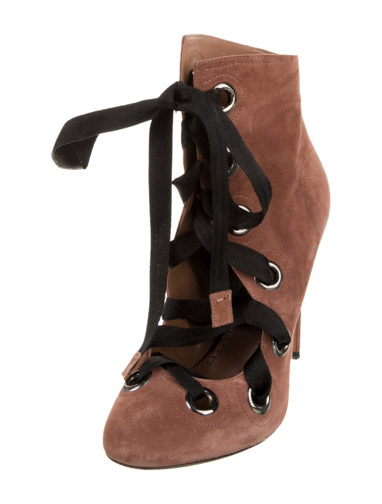 Alaïa Suede Lace-Up Boots