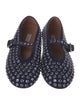 Alaïa Leather Crystal Embellishments Mary Jane Flats