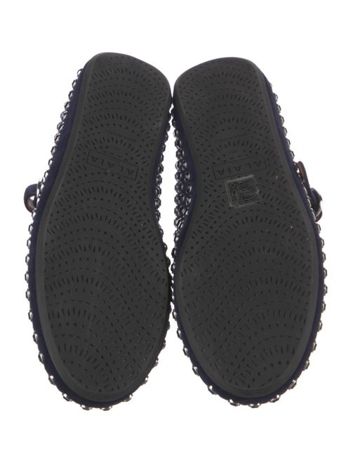 Alaïa Leather Crystal Embellishments Mary Jane Flats