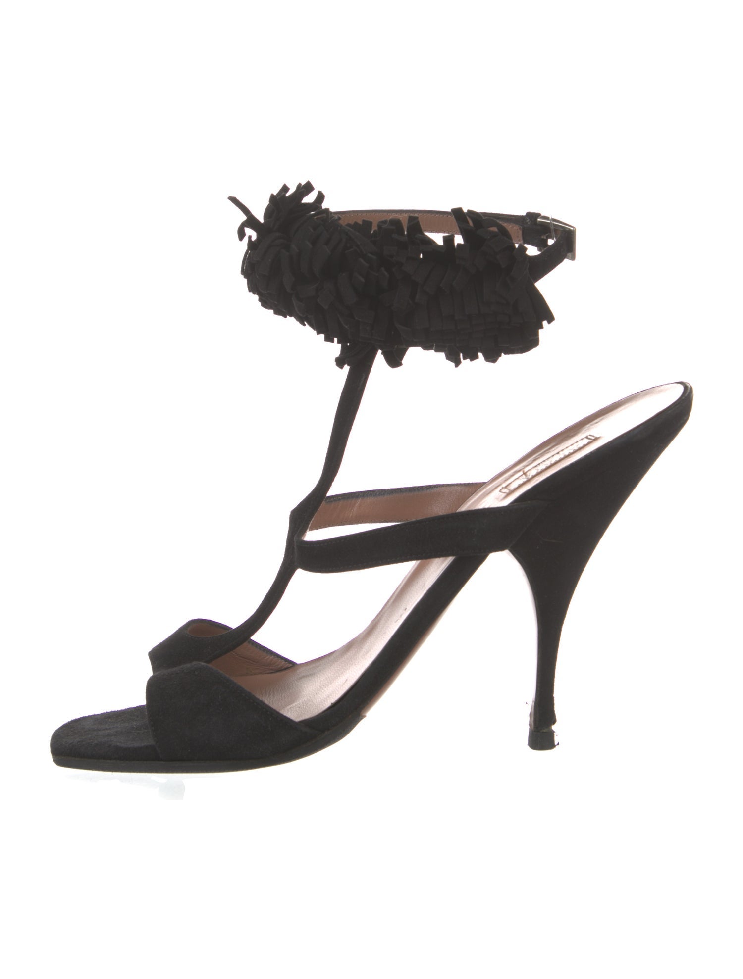 Alaïa Suede Fringe Trim Accent Sandals
