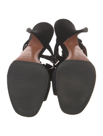 Alaïa Suede Fringe Trim Accent Sandals