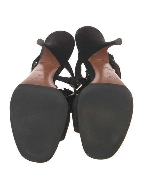 Alaïa Suede Fringe Trim Accent Sandals
