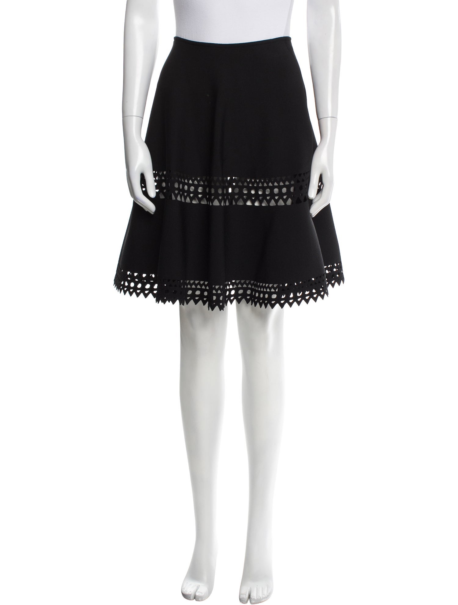 Alaïa Lace Trim Embellishment Knee-Length Skirt