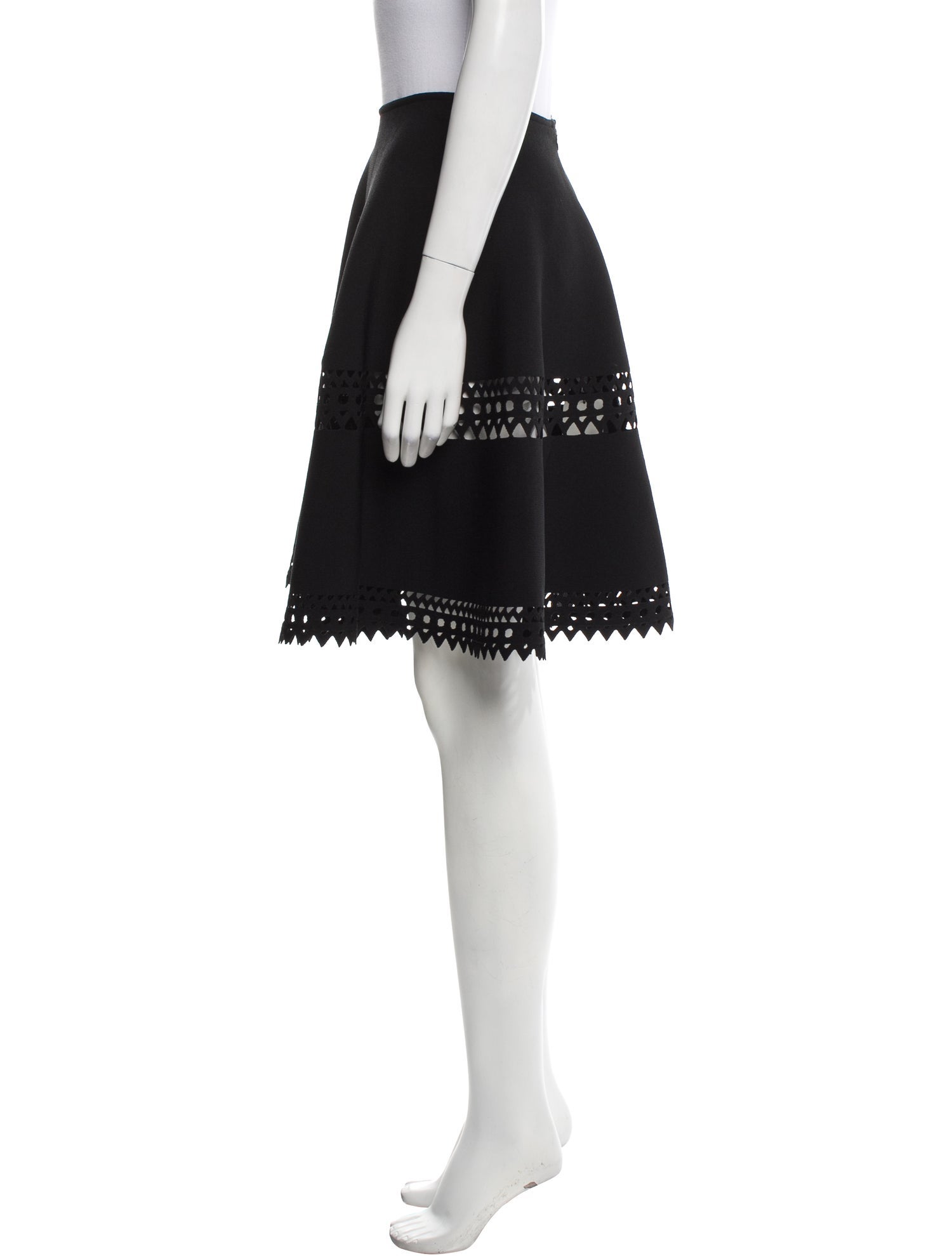 Alaïa Lace Trim Embellishment Knee-Length Skirt