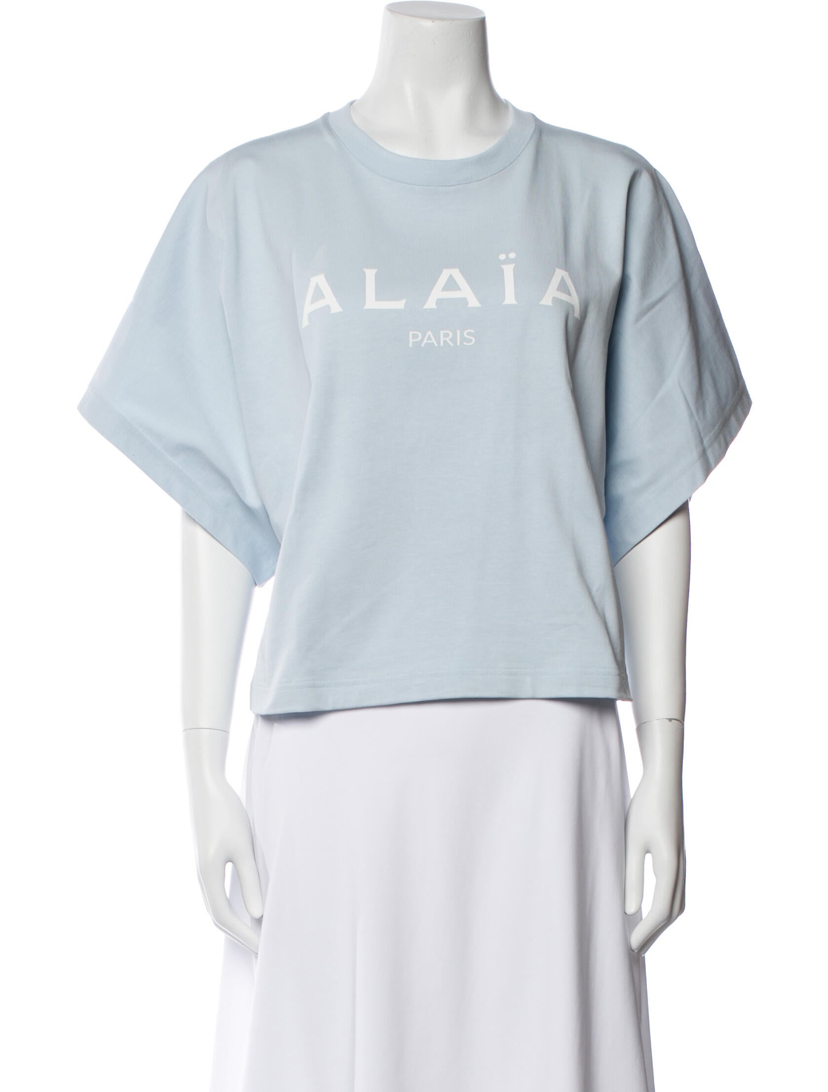 Alaïa Graphic Print Crew Neck T-Shirt w/ Tags