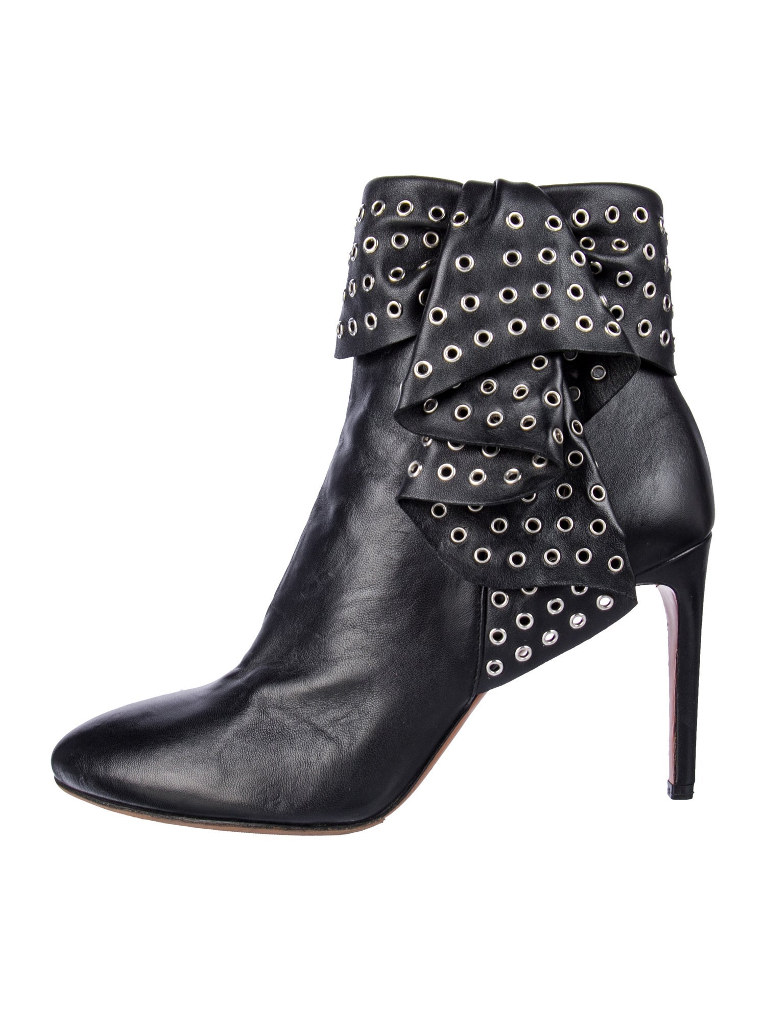 Alaïa Leather Eyelet Trim Boots