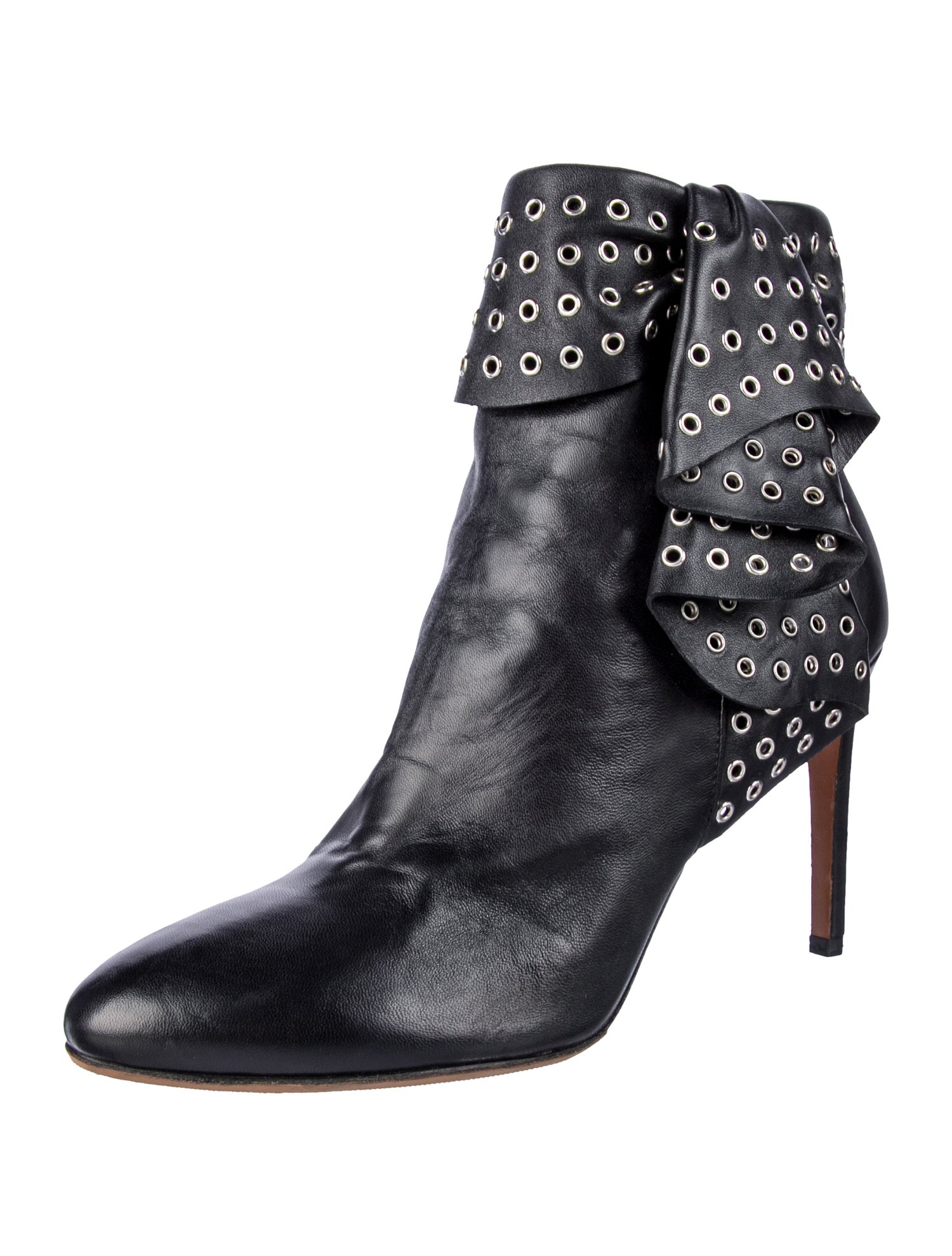 Alaïa Leather Eyelet Trim Boots