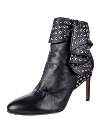 Alaïa Leather Eyelet Trim Boots