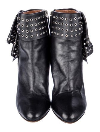 Alaïa Leather Eyelet Trim Boots