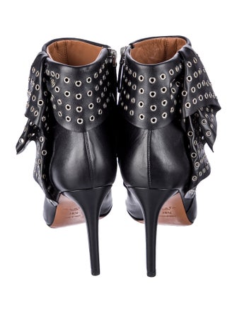 Alaïa Leather Eyelet Trim Boots