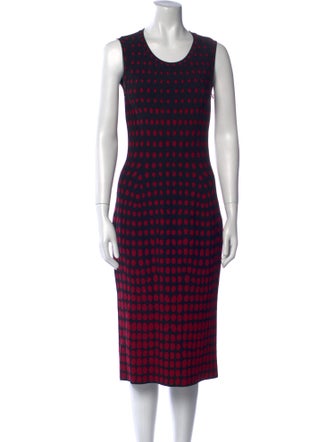 Alaïa Polka Dot Print Midi Length Dress
