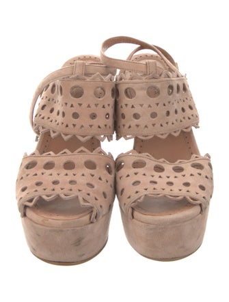 Alaïa Suede Lasercut Accents Slingback Sandals