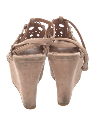Alaïa Suede Lasercut Accents Slingback Sandals