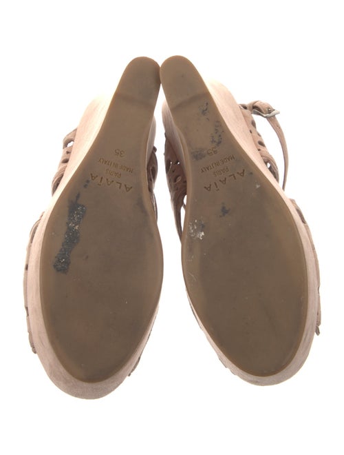 Alaïa Suede Lasercut Accents Slingback Sandals