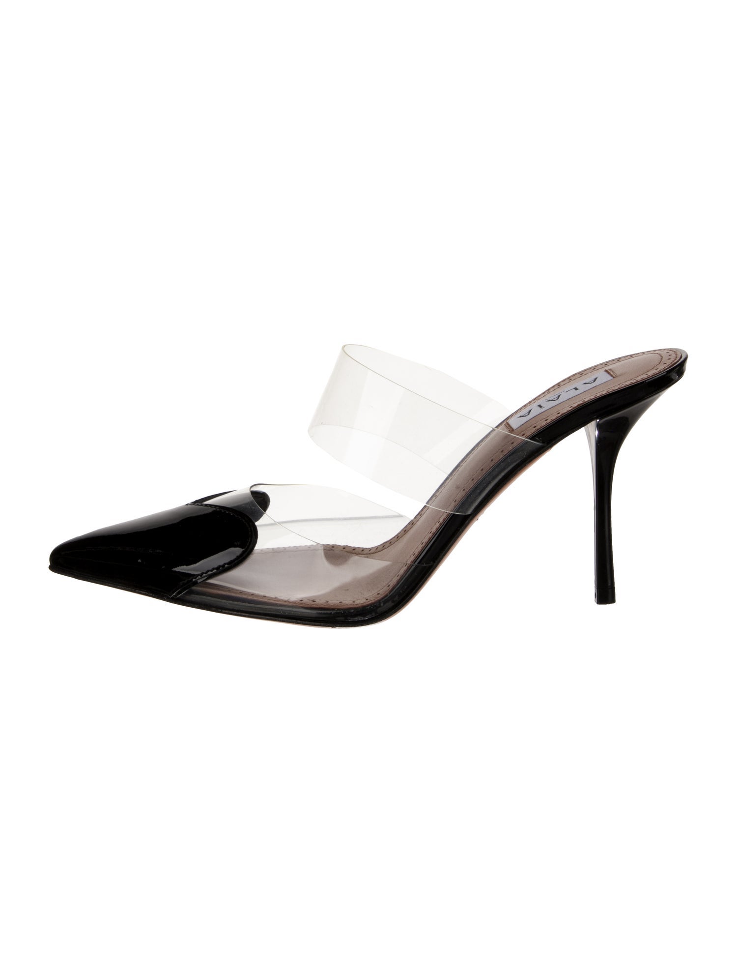 Alaïa Le Coeur Patent Leather Mules