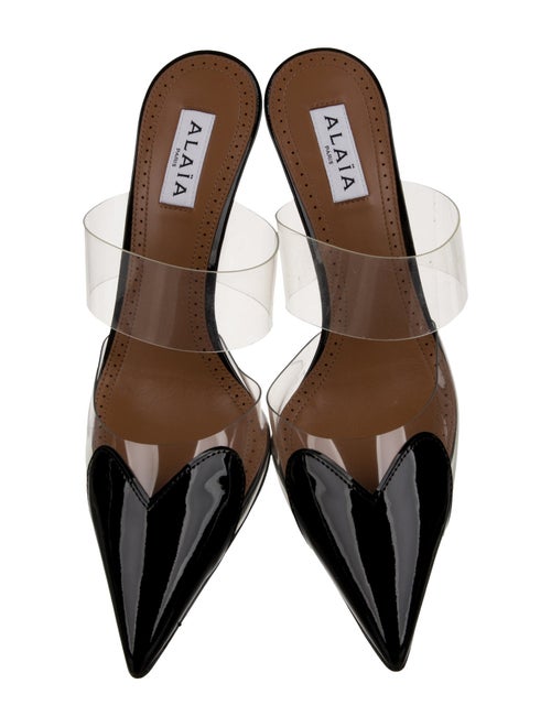 Alaïa Le Coeur Patent Leather Mules