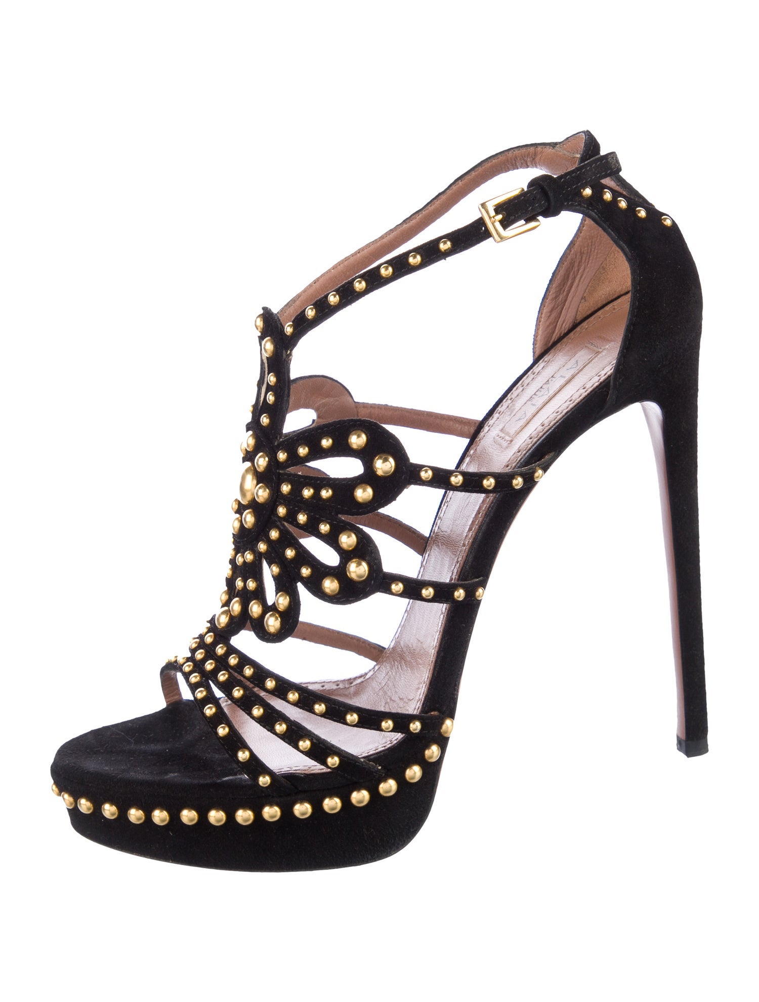 Alaïa Suede Studded Accents Sandals