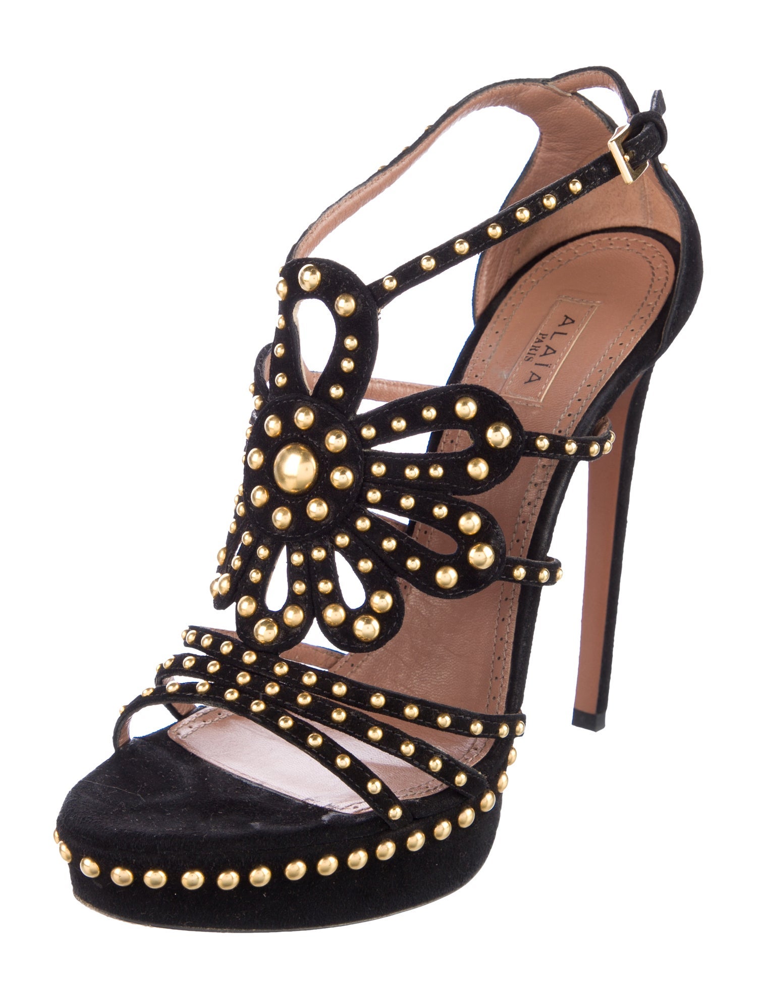 Alaïa Suede Studded Accents Sandals