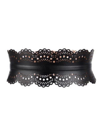 Alaïa Wide Leather Waist Belt