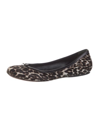 Alaïa Ponyhair Animal Print Ballet Flats