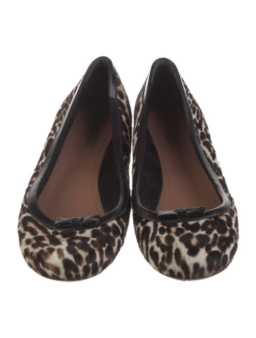 Alaïa Ponyhair Animal Print Ballet Flats