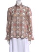 Alaïa Silk Printed Button-Up Top