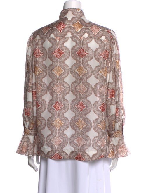 Alaïa Silk Printed Button-Up Top