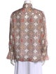 Alaïa Silk Printed Button-Up Top
