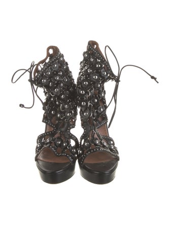 Alaïa Leather T-Strap Pumps