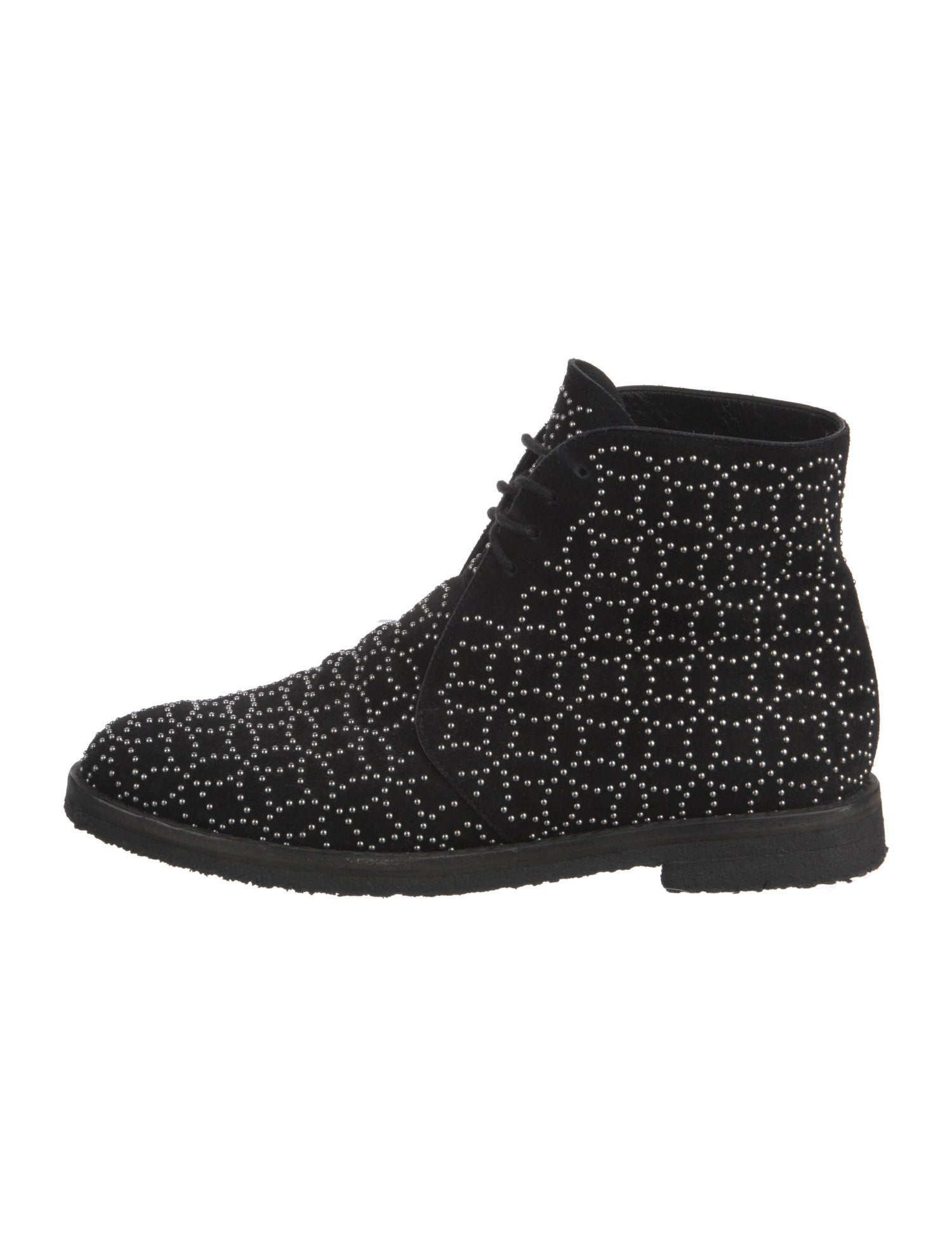 Alaïa Suede Patterned Lace-Up Boots