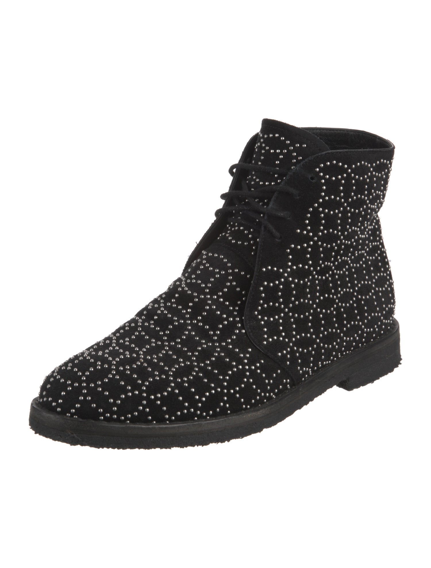 Alaïa Suede Patterned Lace-Up Boots