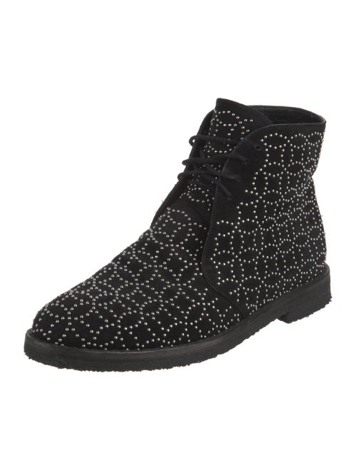 Alaïa Suede Patterned Lace-Up Boots
