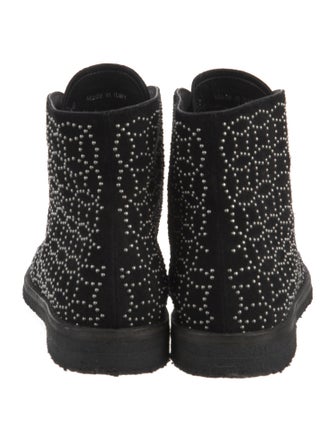 Alaïa Suede Patterned Lace-Up Boots