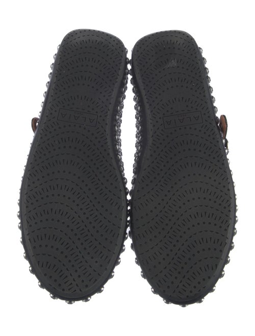 Alaïa Leather Crystal Embellishments Espadrilles