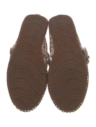 Alaïa Mesh Animal Print Mary Jane Flats