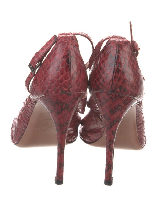 Alaïa Leather Animal Print T-Strap Pumps