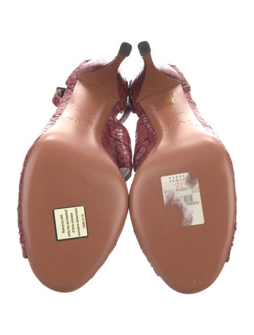 Alaïa Leather Animal Print T-Strap Pumps