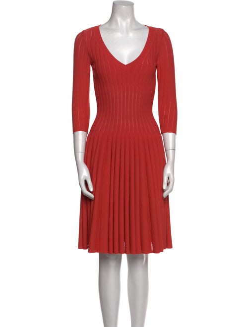 Alaïa V-Neck Knee-Length Dress