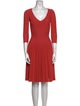 Alaïa V-Neck Knee-Length Dress