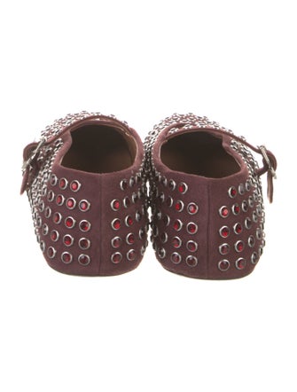 Alaïa Suede Crystal Embellishments Ballet Flats