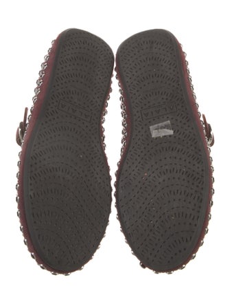 Alaïa Suede Crystal Embellishments Ballet Flats