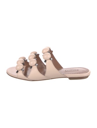Alaïa Leather Studded Accents Slides