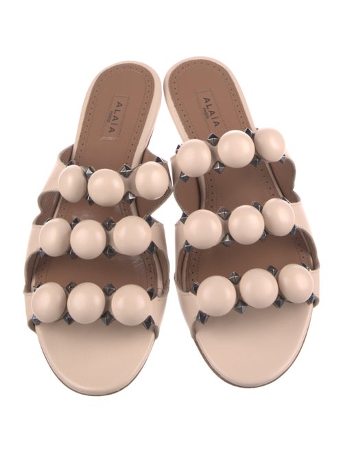 Alaïa Leather Studded Accents Slides